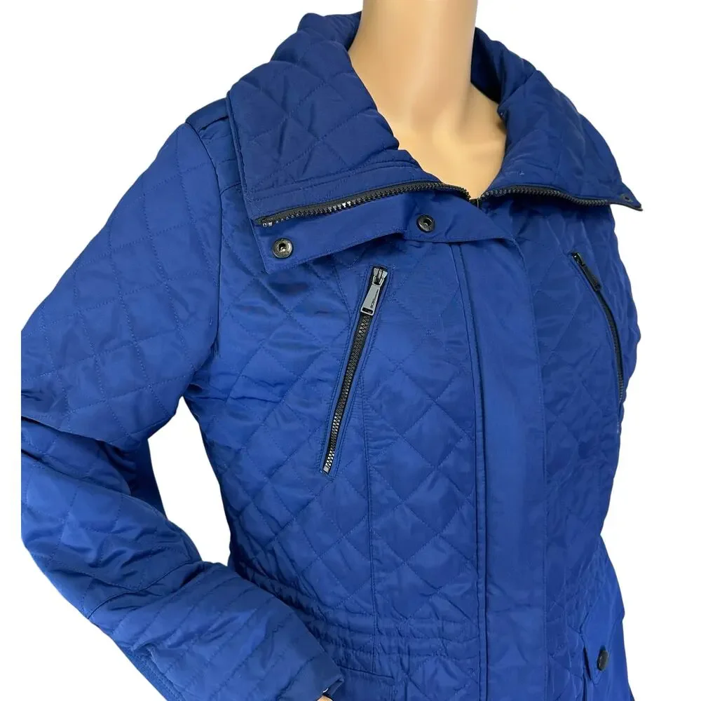 BCBGeneration Quilted Puffer Coat Royal Blue Jacket Size L